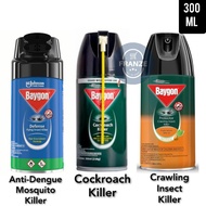 BAYGON Crawling Insect Killer, Mosquito & Cockroach Killer Odorless Fast Kill Formula Spray 300ml
