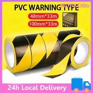 SG 48/100MM 33M Warning Tape Yellow Black Tape Safe Stripe Tape Floor Mark Tape Waterproof Warning T