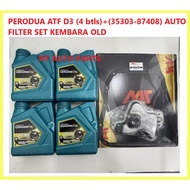 PERODUA ATF D3 (4 btls)+(35303-87408) AUTO FILTER SET KEMBARA OLD