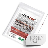 &50pcs 1N4744A 1N4744 Power Zener Diode 1W 15V DO-41 (DO-204AL) Axial 1 Watt 15 Volt IN 1N 4744A IN4