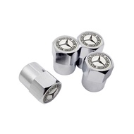 4Pcs/Set Car Wheel Decoration Metal Tire Stem Valve Caps Dustproof Airtight Covers for Mercedes Benz