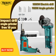 New MAKITA Original Reaim🔥 【COMBO SET】🔥2 in 1 Impact Drill and Angle Grinder with FREE Disc and Drill Bits Hard Case
