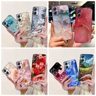 For Motorola Moto G06 Casing 2025 New Fashion Flower Marble Soft Silicone Black Phone Cover For Moto