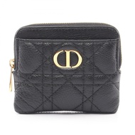 【二手】Dior Caro薰衣草色零錢包 Cannage S5177UWHC_M900 黑色皮革 DIOR CARO 薰衣草色錢包 女士 二手 A