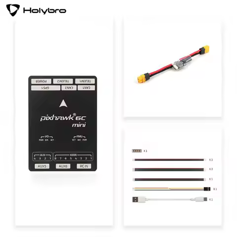Holybro Pixhawk 6C Mini Flight Controller with PM02 V3 12S/PM06 14S Power Module and M9N/M10 GPS for