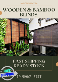 Premium Wooden Blinds (Meranti Wood) & High Quality Local Natural Bamboo Blinds / Bidai Kayu Meranti