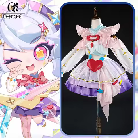 ROLECOS Game LOL New Skin Gwen Cosplay Costume Ionic Spark Chibi Gwen Costume Halloween Women Party 