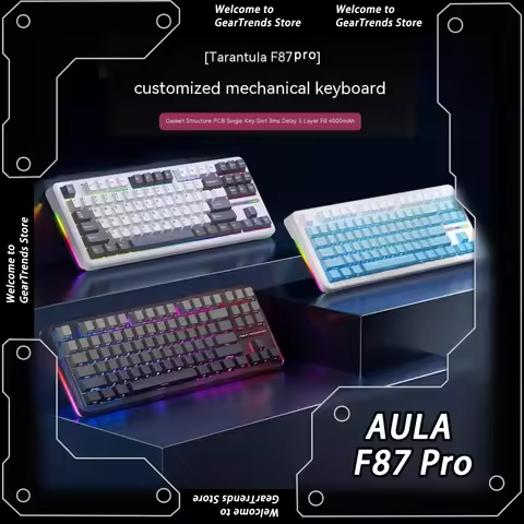 AULA F87 Pro Wireless Mechanical Keyboard Hot-Swap Bluetooth Gasket E-sports Keyboard RGB Backlight 