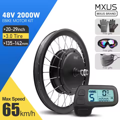 MXUS 48V 2000W Electric Bicycle Conversion Kit 3.0Tyre 20-29Inch 700C Rear Brushless Hub Motor Wheel