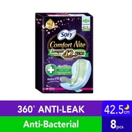 Sofy Comfort Nite Anti Back Leakage Sanitary Pad AntiBac (35.5cm x 14s)/ (42.5cm x 8s)