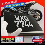 Number Plate Motor Tanam 2D Tulisan Dalam Mirror Effect PLate Motor / CP08