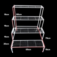 lron Home 1PC แท่นวางดอกไม้และพืชประกอบได้อย่างอิสระ ทำจากโลหะ ตัวเลือกที่เก็บข้อมูลหลายขนาด