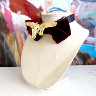 日本中古紅色絲絨金色獨角獸領結煲呔蝴蝶結領帶高級男仕西裝禮服