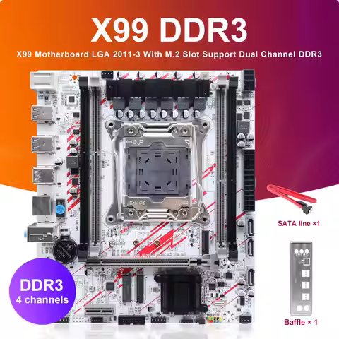 X99 Motherboard LGA 2011-3 With M.2 Slot Support Dual Channel DDR3 Memory Support DDR3 Processors