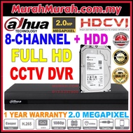 Dahua 2.0MP 8-Channel CCTV DVR + Hard disk HDD 2MP Full HD 1080P 8ch Recorder DHI-XVR1B08-I P2P conn