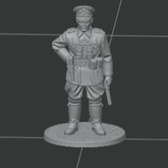 WWII German Army Captain Figure Miniature 1:72 Scale – 3D Print