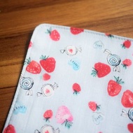 日本二重紗手帕=草莓糖果=淺灰藍