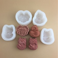 Lucky Cat Ruyi Gourd Silicone Mold Moon Cake Mold Chocolate Ice Cream Plaster Aromatherapy Candle Mo