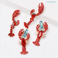 Anting Menjuntai Kreatif Berlian Imitasi Hidup Lucu Lobster