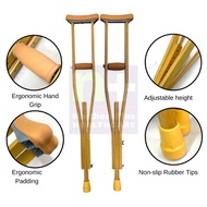 Crutches Wooden For Youth / Petite 98cm Walking Stick Aid