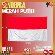 MERAH (20Pcs) Large Red and White Flag 87 X 150 Cm [U1]