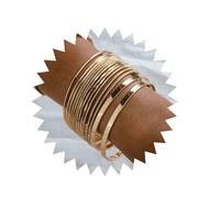 Sttiafay 14Pcs Gold Bangle Bracelet Set Indian Stackable Glossy Bracelets Multipack Wrap Bangles Cos