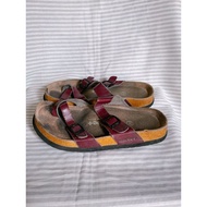Myfeet My Feet 2 Strap Burgundy Authentic Original Women's Sandals