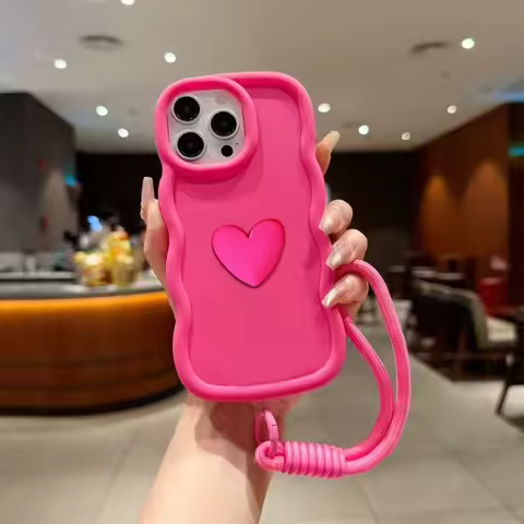 Heart Lanyard Phone Case For OPPO Reno 3 4 5 6 7 8 10 11 12 Pro 12F 11F 2F 2Z 5Z 6Z 7Z 8Z 8T 5G 4G F