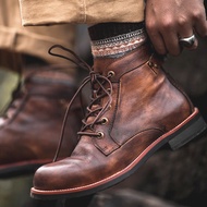 Item No. 6078 Ami Khaki Style Martin Boots Men Big Head Tooling Motorcycle Boots OPP Zipper Bag No S