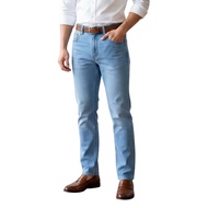 MEDIA JEANS Men's Straight-Leg Style Basic Non-Stretch Fabric Curved Bag Faded Color (SN:M803/4) sel
