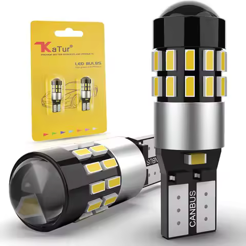 Katur 2pcs T10 W5W Led Canbus Bulbs 194 168 30SMD 3014 White 12V led Car Interior Reading Parking Li