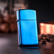 【ZIPPO官方旗艦店】 窄版藍冰(素面)防風打火機 20494