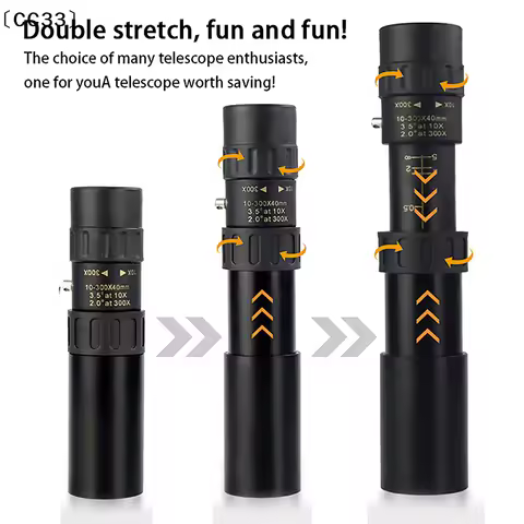 Full Metal Model 10-300x40 Continuous Zoom Hd Bak4 Full Optical Monocular Cell Phone Photo Binocular