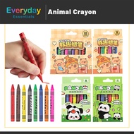 【E.E】Krayon Warna Colorful Drawing Set with Panda 8 Colors Capybara 12 Colors Mini Cartoon Oil Paste
