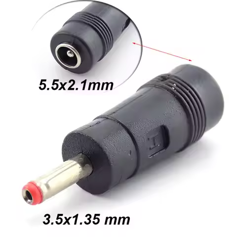 DC Female to Male DC Power Adapter 5.5x2.1 mm to 3.5x1.35 mm Connector plug Laptop Computer Cables J
