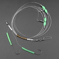 ZYZHE Sea Fishing Rigs 2-Aberdeen Hooks Tie off the String Hooks with Luminous Tube Pre-tied Fishing