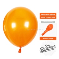 Orange Metallic Balloons Orange Decorative Latex Balloon/s 12 Inch Metallic Balloon/s