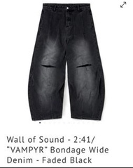 XL size Wall of Sound - 2:41/“VAMPYR” Bondage Wide Denim - Faded Black goopi Goopimade