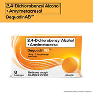 Dequadin AB Lozenges Orange Flavor 8 s