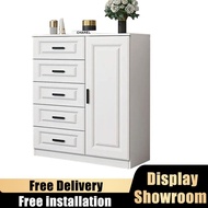 Dreawer Cabinet(Free Delivery&Install)Type X112 White Storage Cabinet 5Tier Cabinet