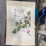 已保 鶴舆花 精美刺繡畫 約38cm x55cm  $180 品相如圖 歡迎順豐到付/到旺角女人街本店選購 實寄封 地圖 日本畫報 古書 古物 香港舊報紙 日本明信片 香港早期明信片 香港火柴盒 香港