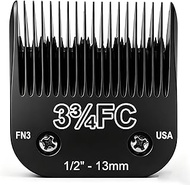Detachable Steel Pet Dog Clipper Blades,Size-3 3/4FC,Compatible with Andis Cut Length 1/2"(13mm),Com