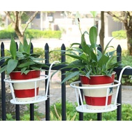 READY STOCK European Style Balcony Iron Flower Stand Outdoor Hanging Plant Flower Rack Window Flower
