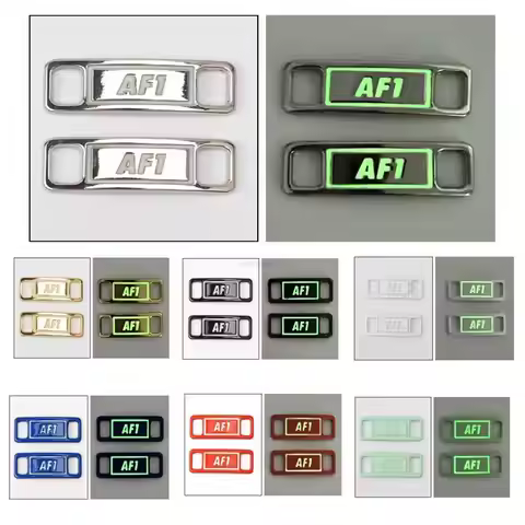 Fluorescent AF1 Shoe Charms Luminous Laces Buckle Quality Metal Shoelaces Decorations Chapa Air Forc