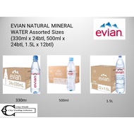 EVIAN NATURAL MINERAL WATER Assorted Sizes  (330ml x 24 btl, 500ml x 24 btll, 1.25L x 12)