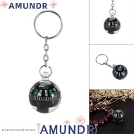AMUNDR 6 Pcs Ball Keychain Compass, Compact 28mm Liquid Filled Compass, Durable Black Ball Compass K