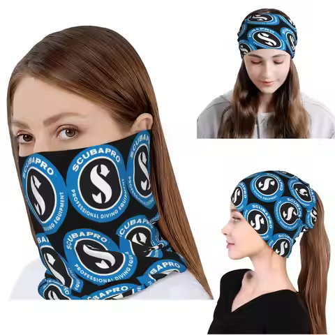 Scubapros Diving Logo Bandana Neck Gaiter Face Scarf Multi-use Headwear Beanies Hat for Men Women Ad