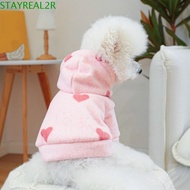 STAYREAL2R Pink Heart Hooded Pet Sweatshirt, Super Soft Pink Heart Print Pet Hooded Cardigan, Valent