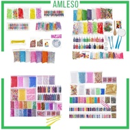 [Amleso] Multicoloured Slime Making Supplies Glitter Foam Balls Slime Charm Slime Add Ins DIY Handmade Crafts for Kids Girls Boys