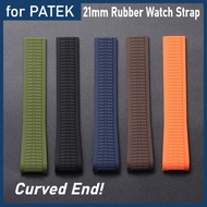 21mm Curved End Rubber Silicone Watch Strap Band for PATEK Aquanaut 5164A 5167A 5168A Resin Watch Ba